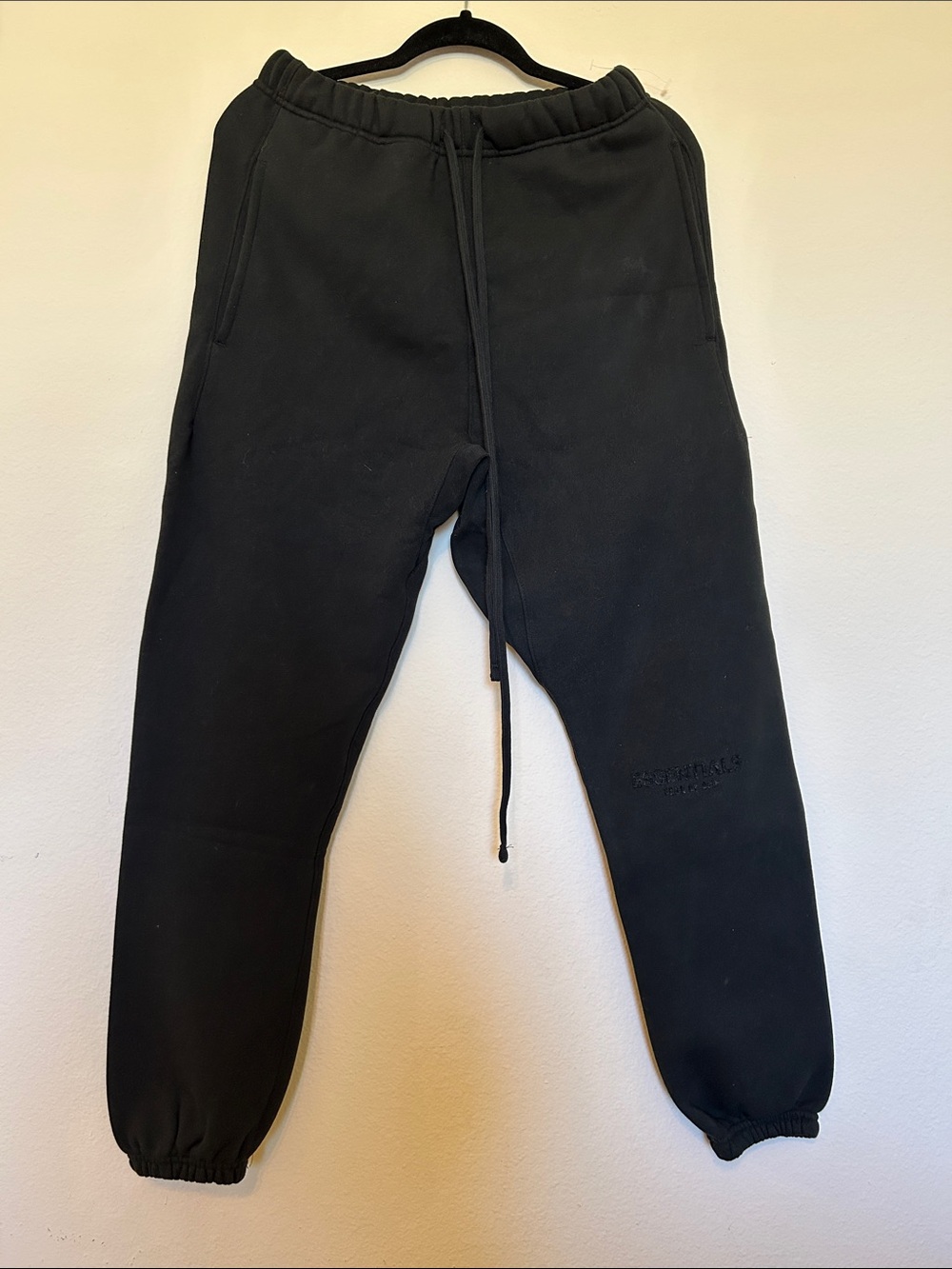 Fear of God Men's Black Jogger Sweatpants with Drawstring